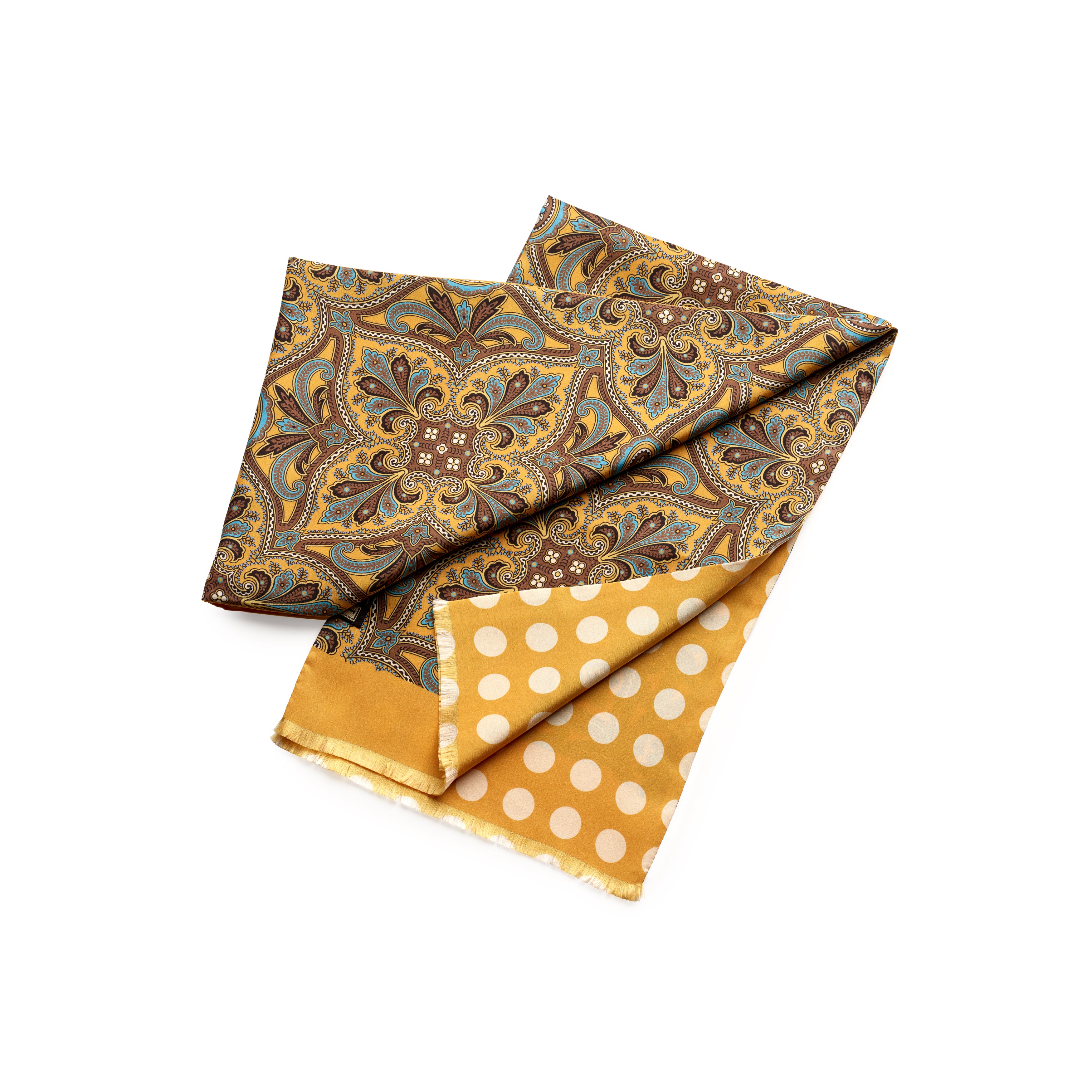 Tie Your Tie Yellow & Blue Floral Silk Scarf