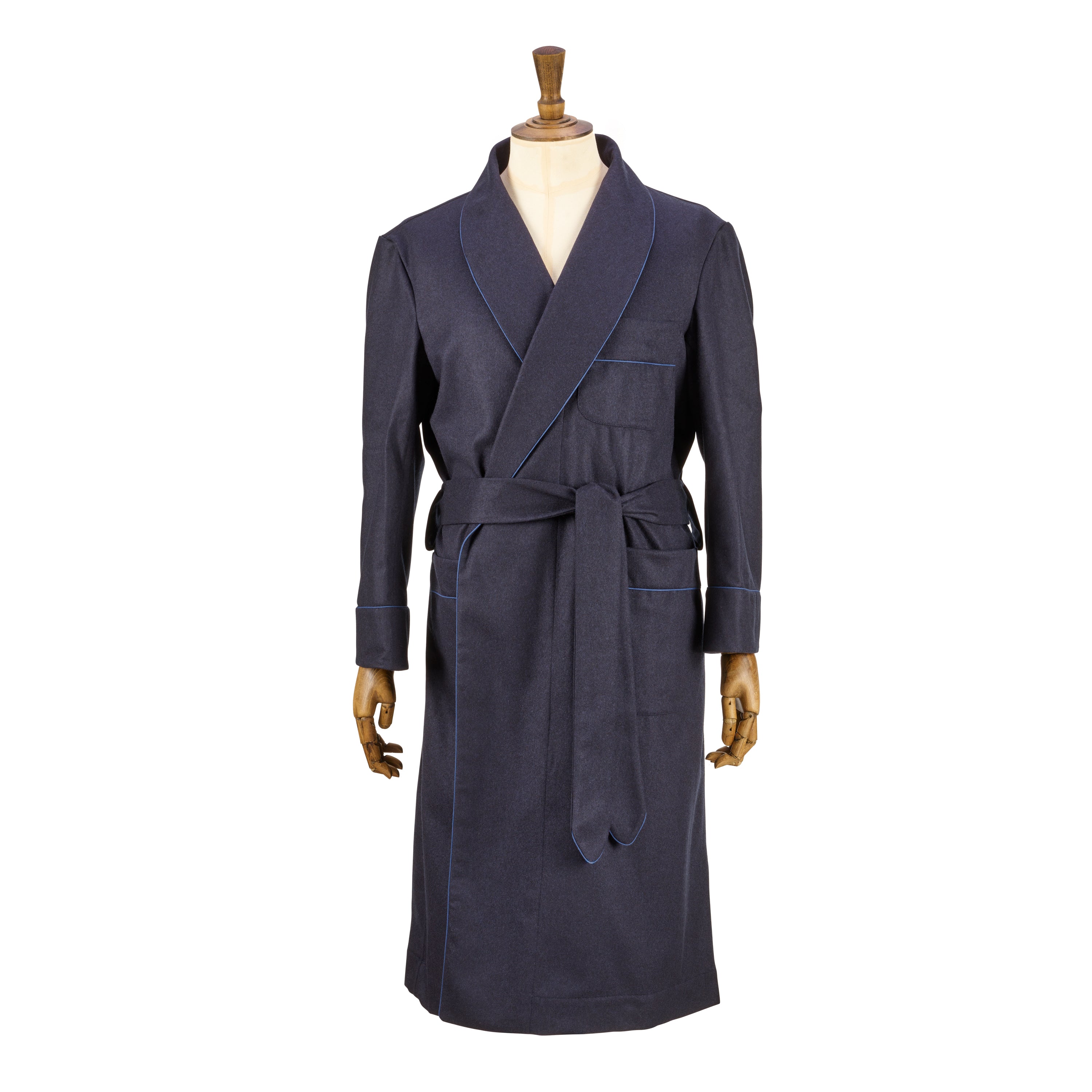 Fox Navy Lounge Gown with Blue Piping