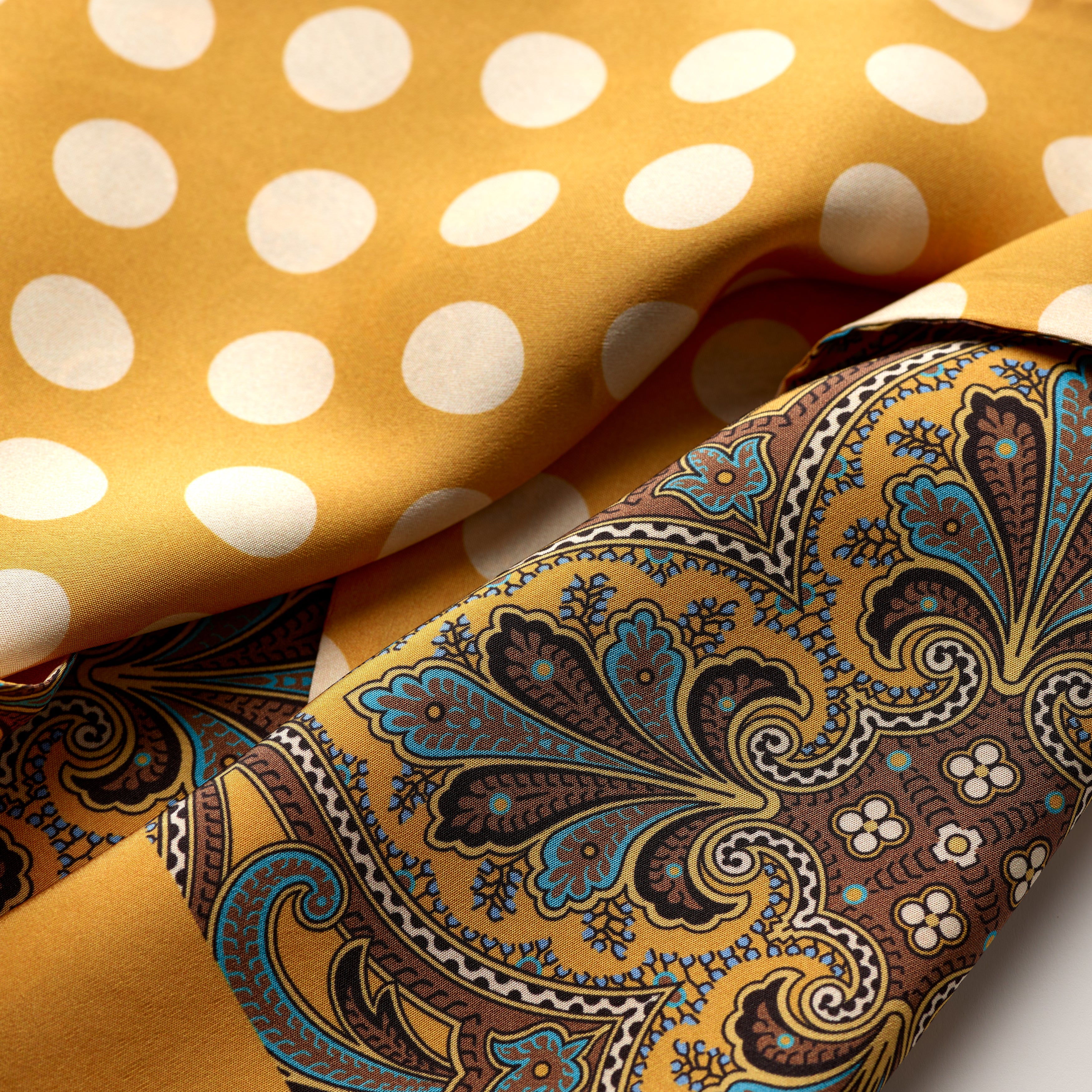 Tie Your Tie Yellow & Blue Floral Silk Scarf