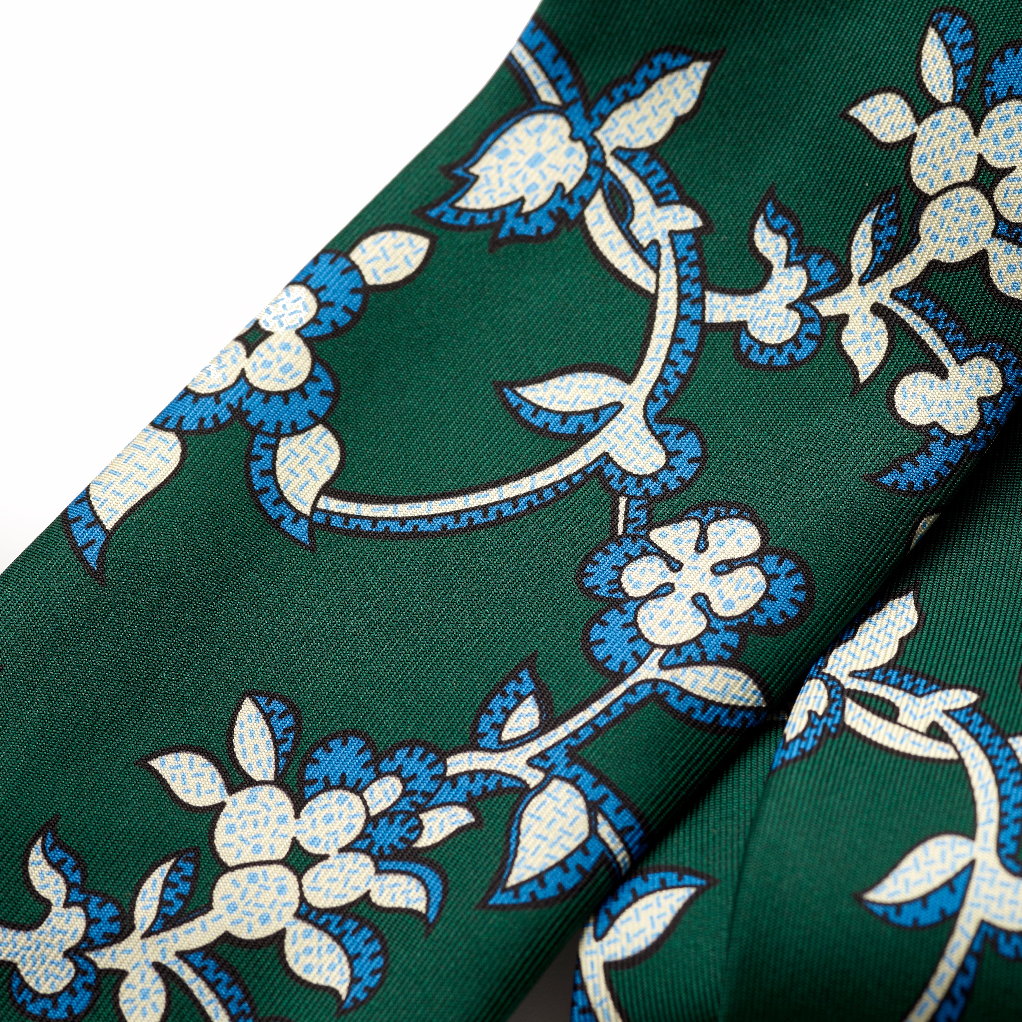 Tie Your Tie Sea Green & Blue Silk Abstract Floral Tie