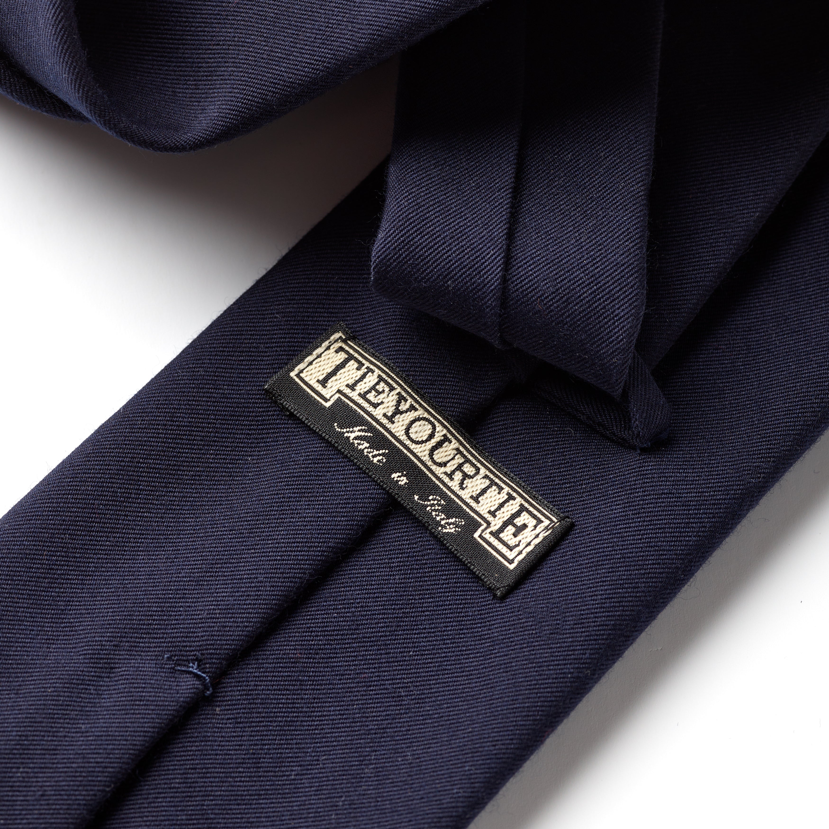 Tie Your Tie Navy Wool & Silk Ribbed Tie