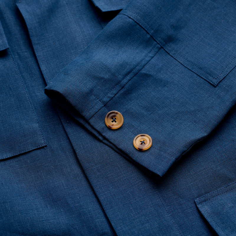 FK001-Fox Linen Blue Jacket