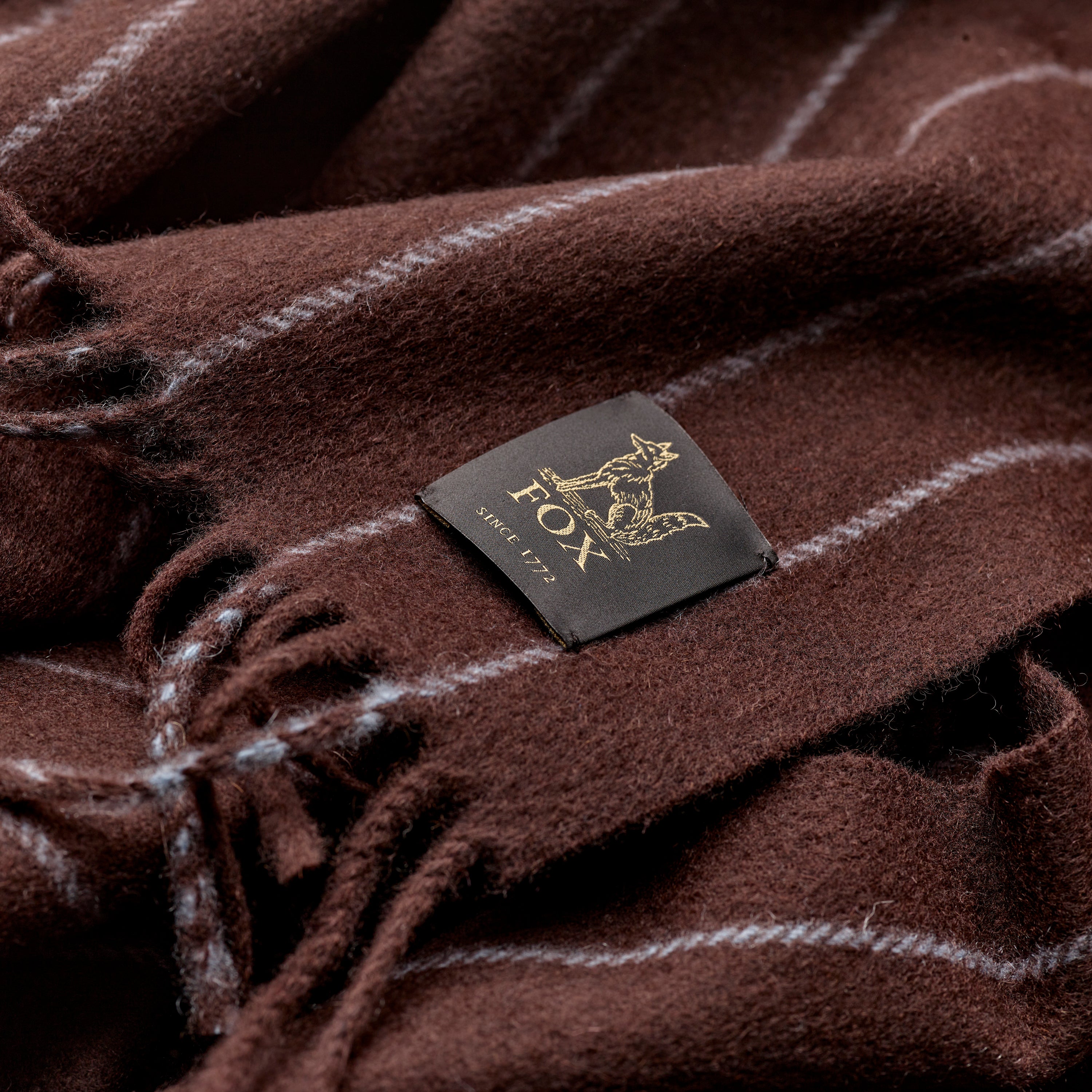 Fox Havana Brown and Smoke Grey Cashmere Scarf