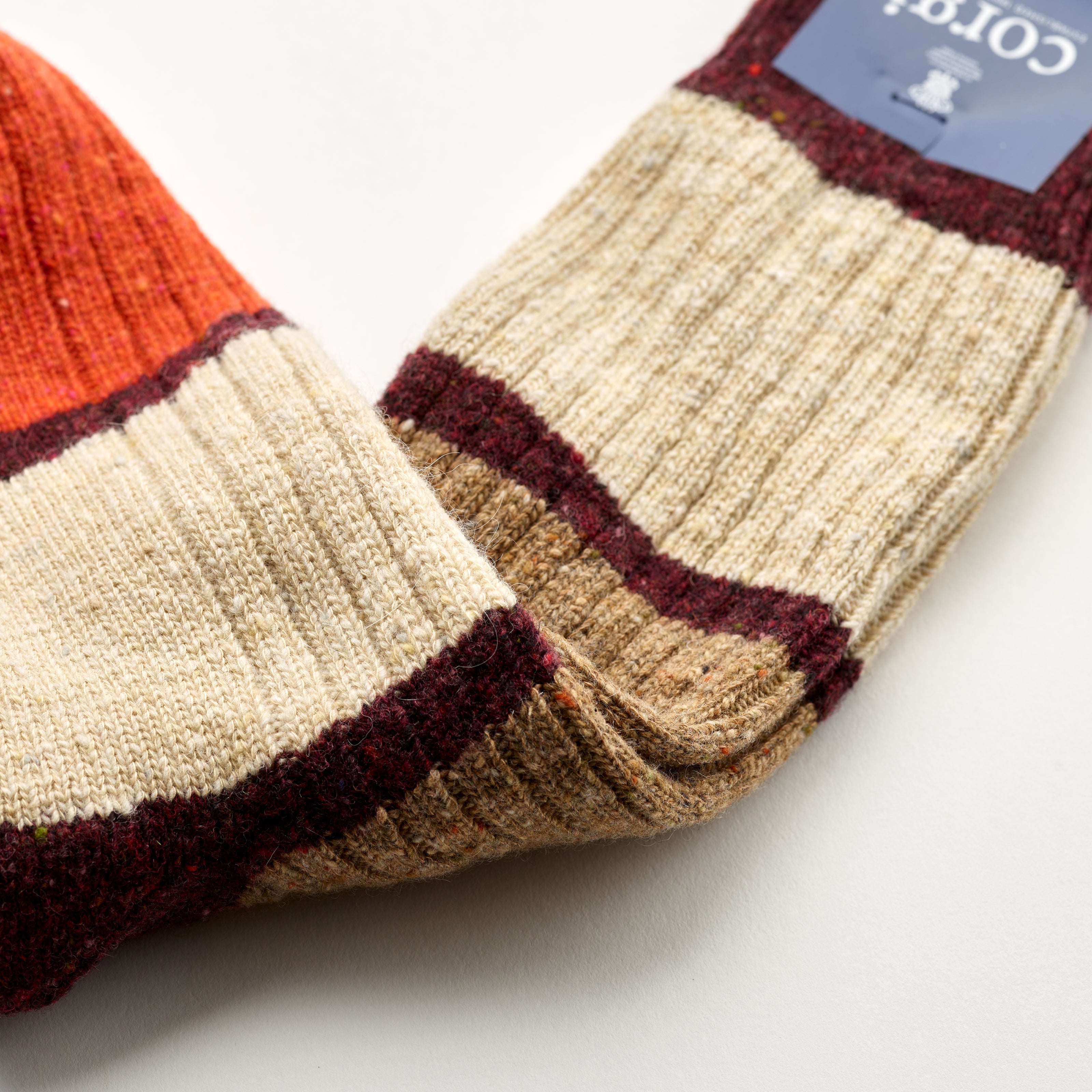 Corgi Colour Block Donegal Wool Socks : Port