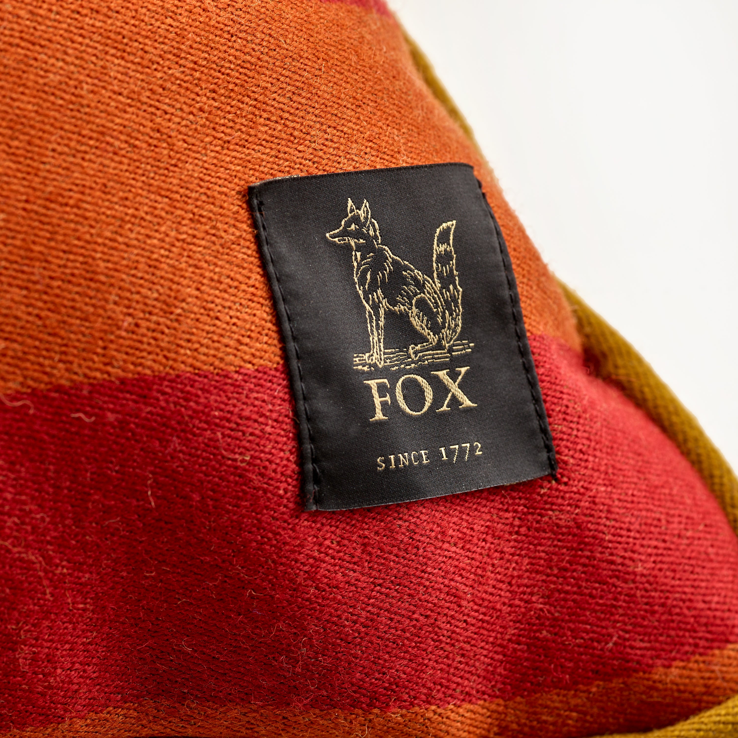 Fox Stripe Red & Yellow Cushion Cover