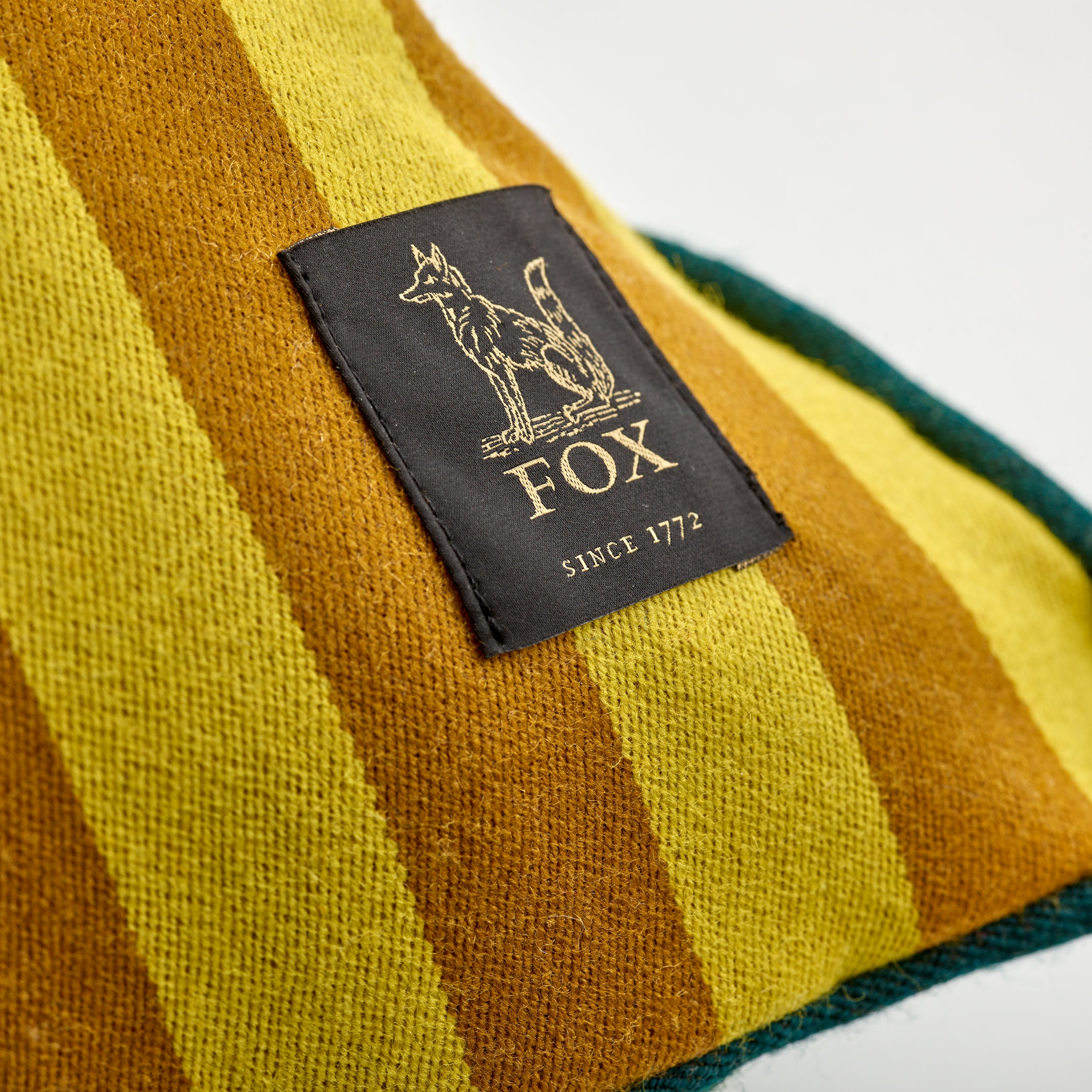 Fox Stripe Green & Yellow Cushion Cover