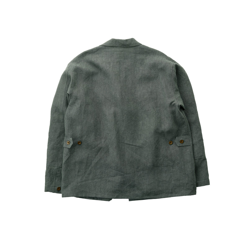 FK001-Fox Linen Hunter Green Jacket