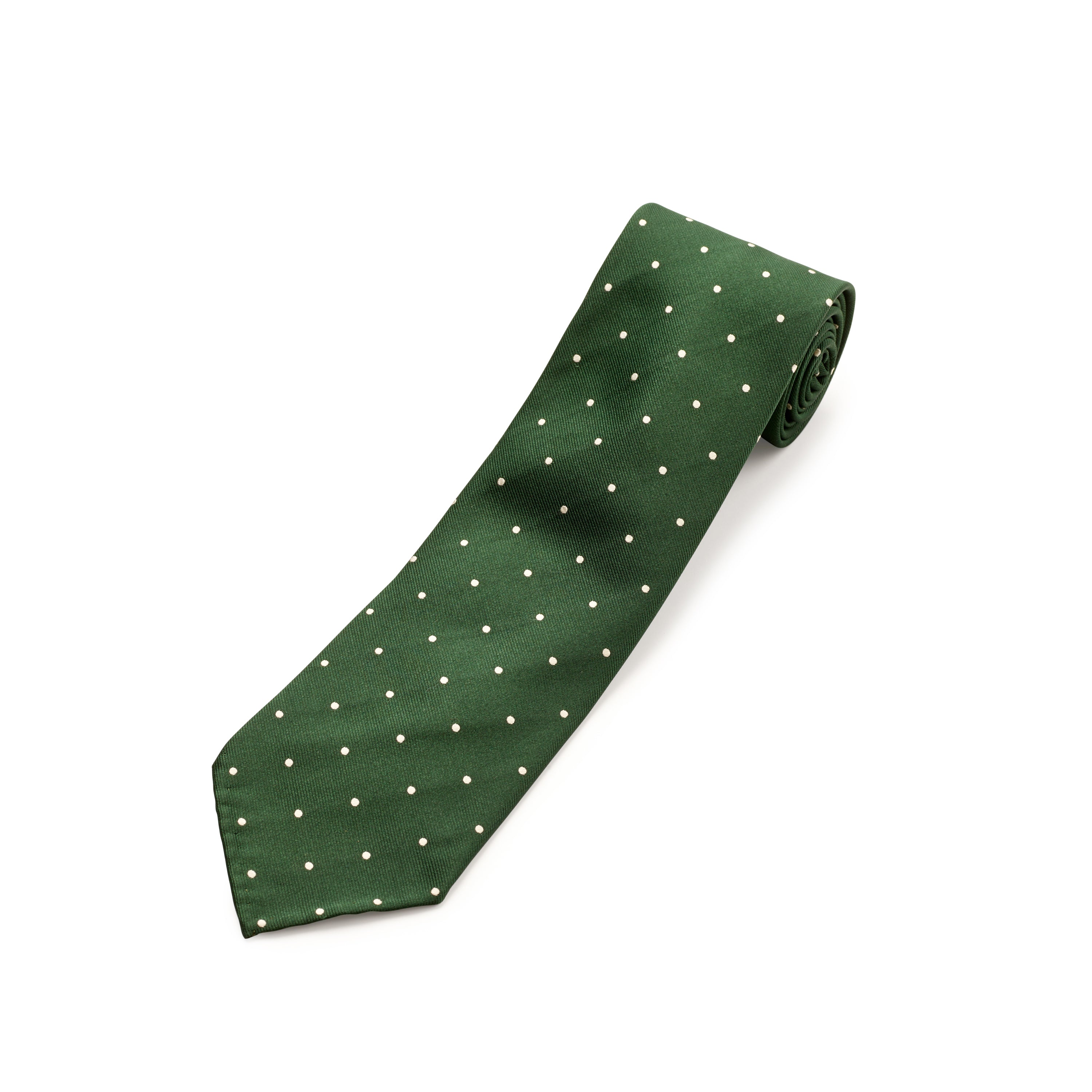 Tie Your Tie Dark Green Silk Polka Dot Tie