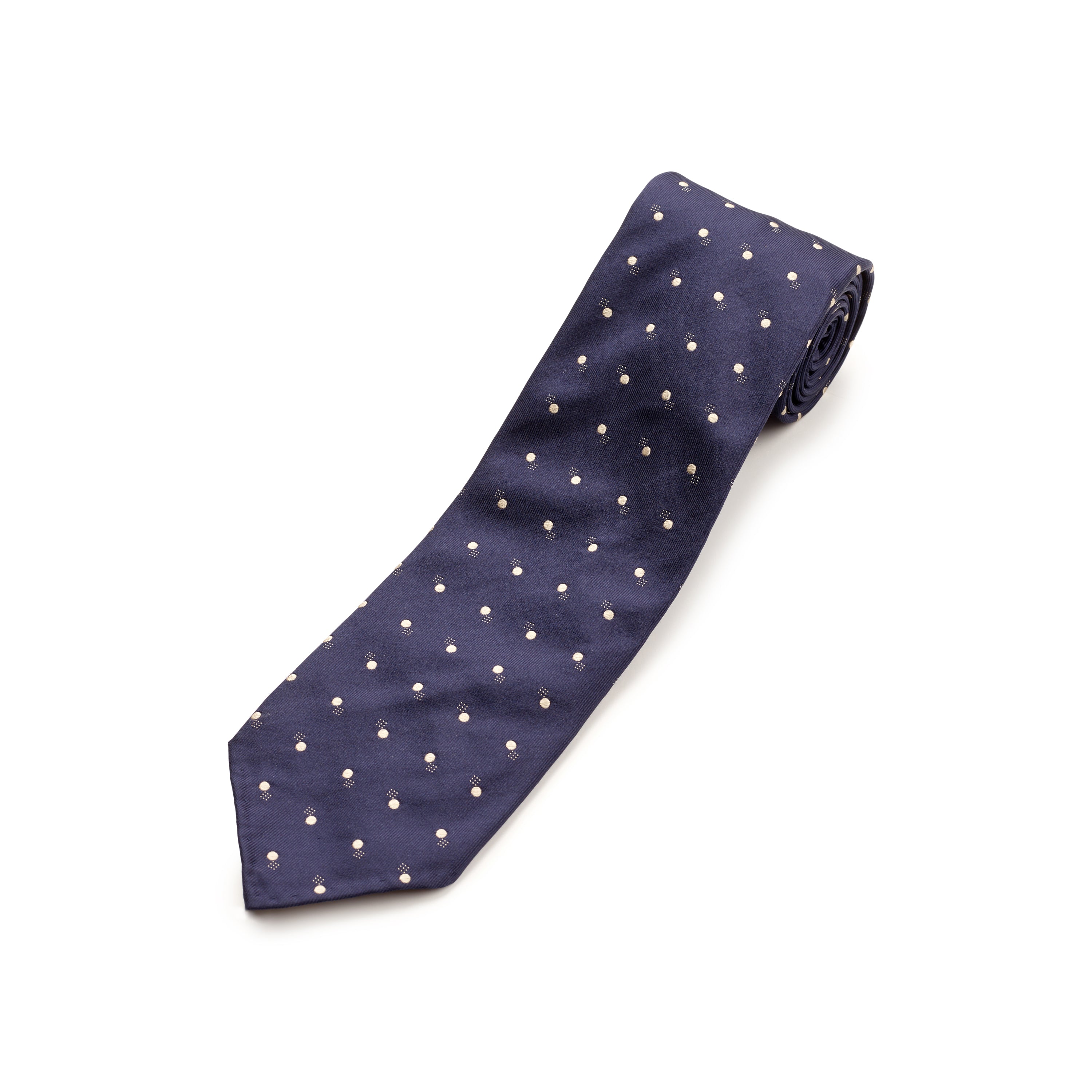 Tie Your Tie Navy Silk Abstract Polka Tie