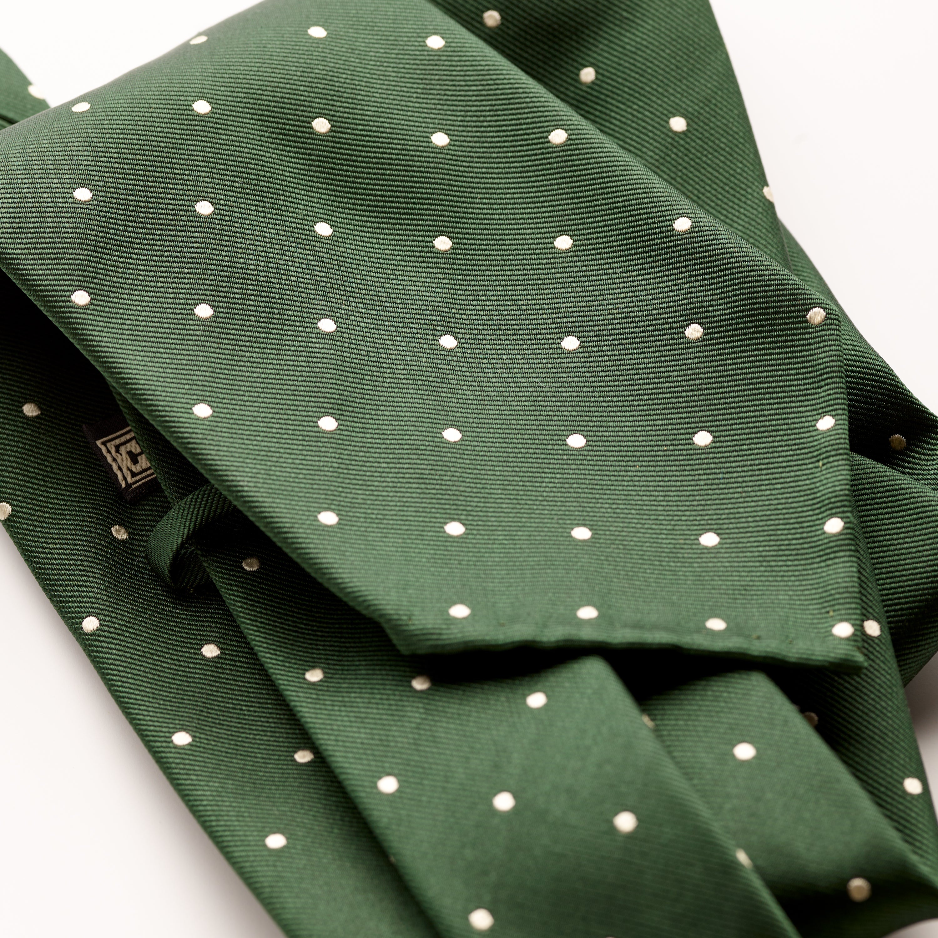 Tie Your Tie Dark Green Silk Polka Dot Tie