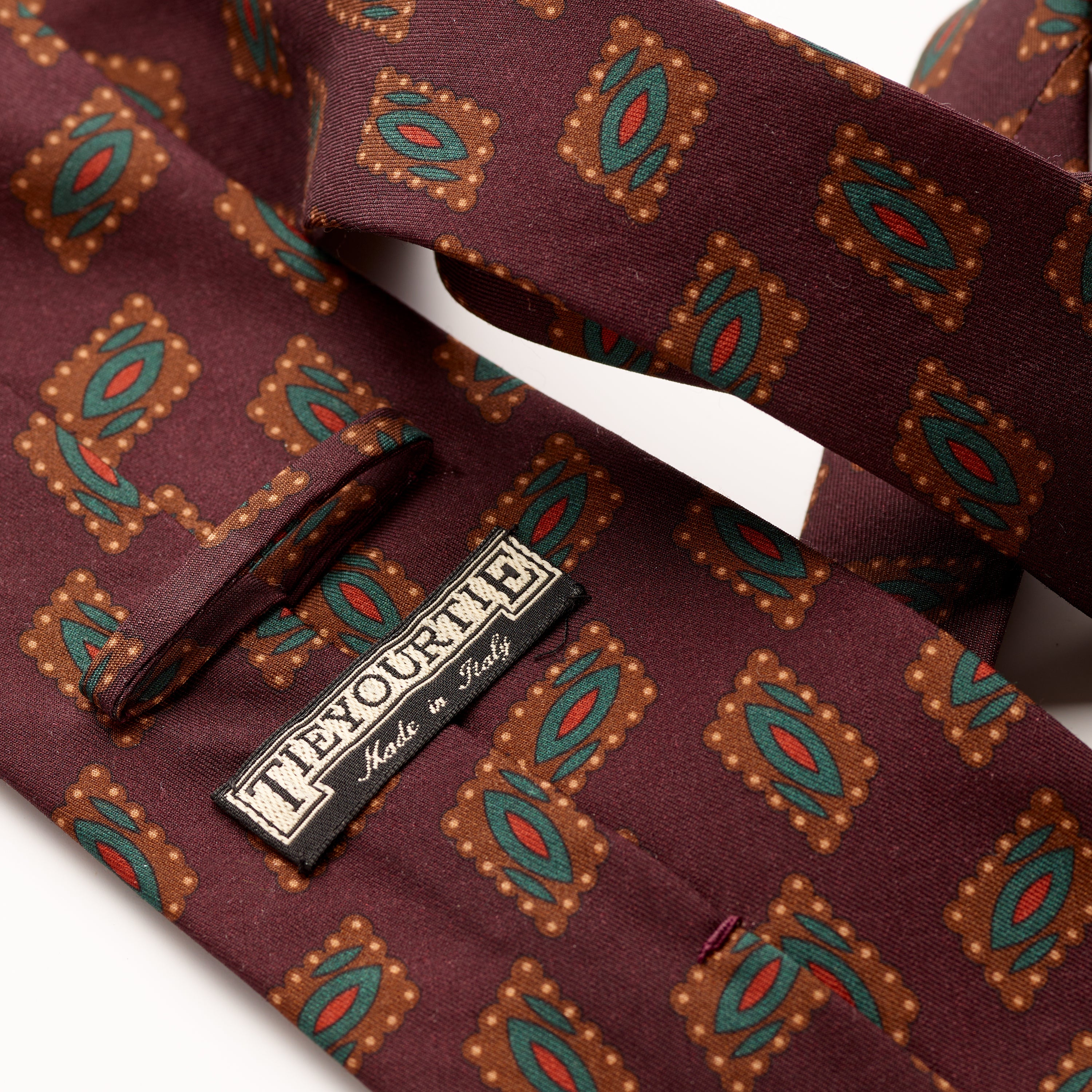 Tie Your Tie Plum Wool & Silk Motif Tie