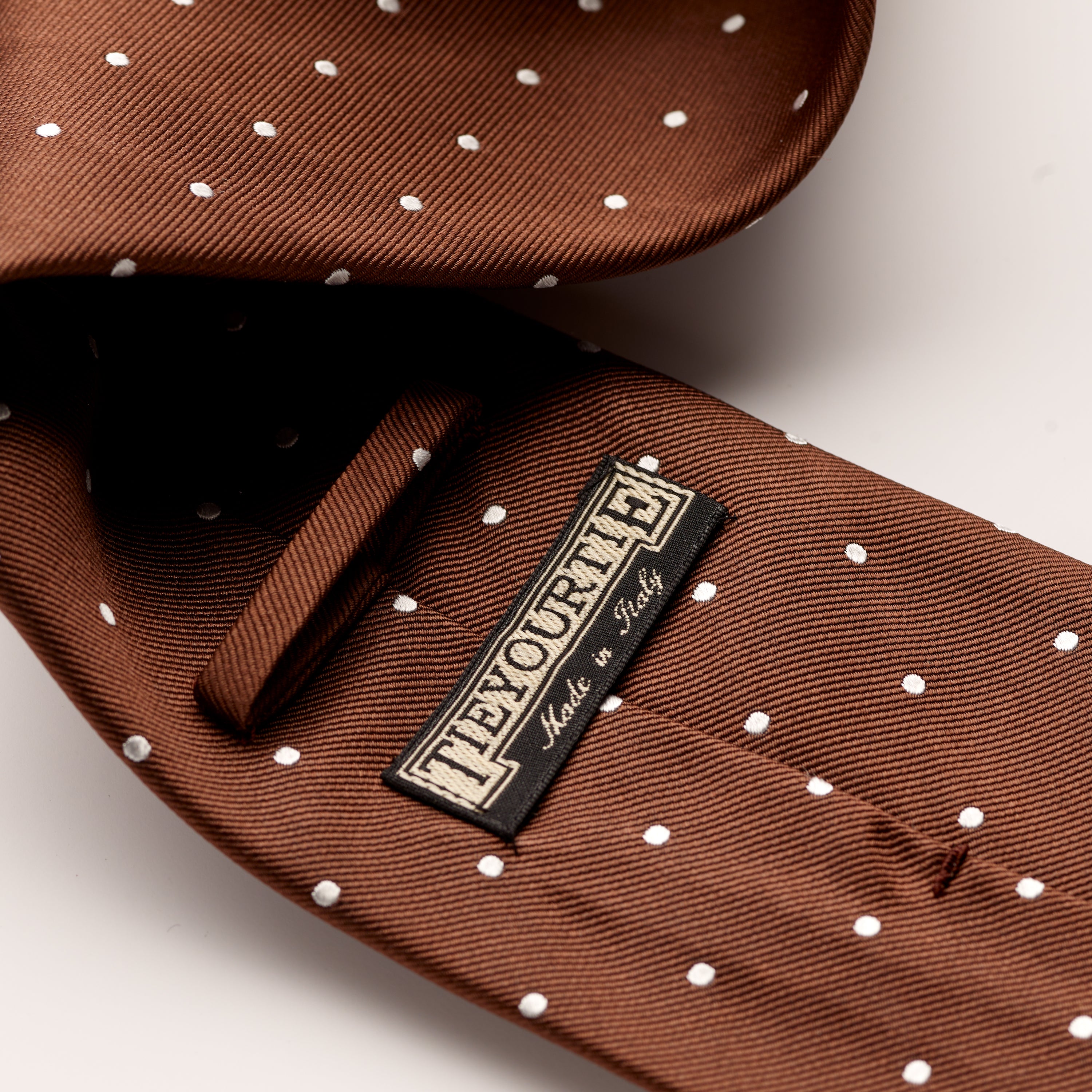 Tie Your Tie Chocolate Brown Silk Polka Dot Tie