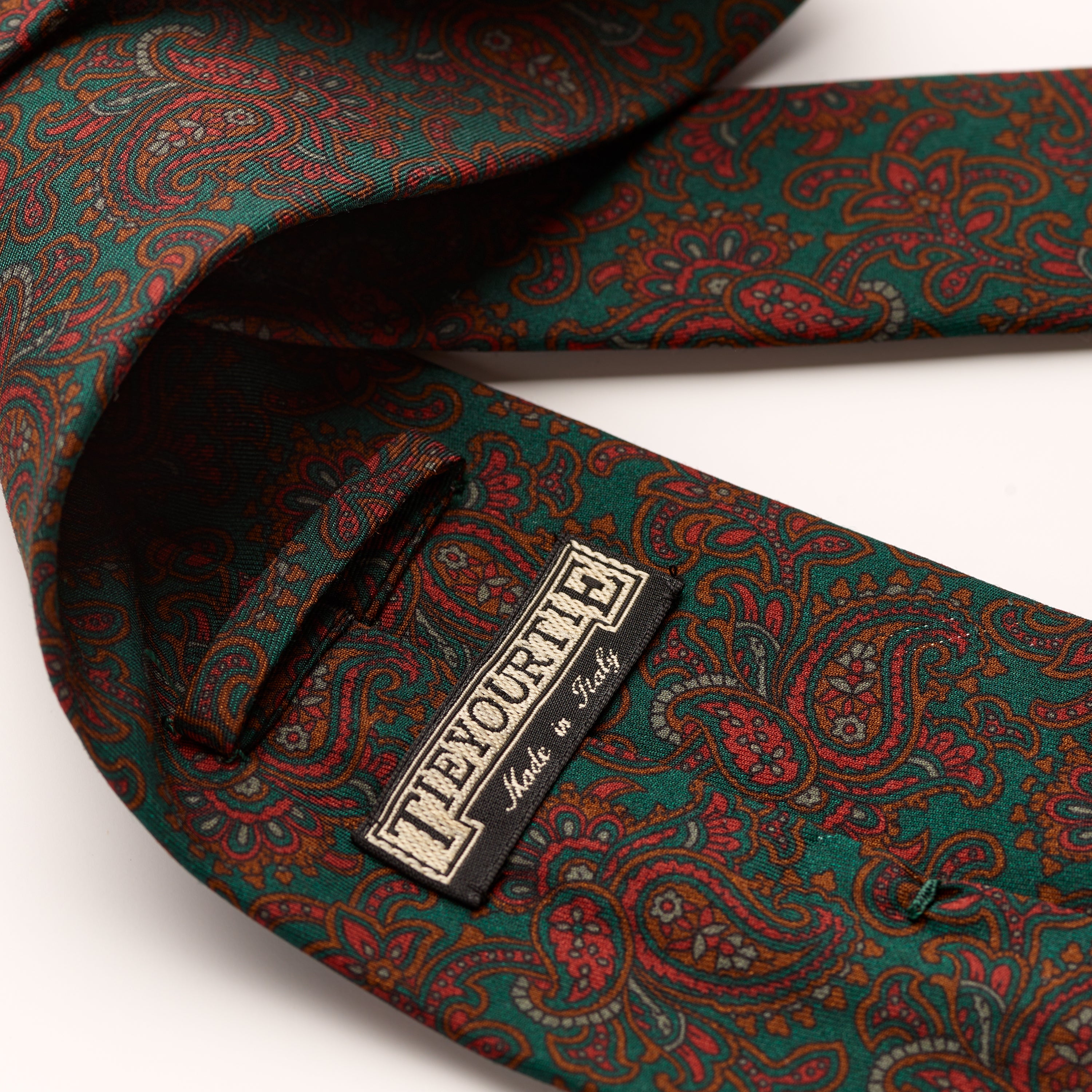 Tie Your Tie Dark Green Wool & Silk Paisley Tie