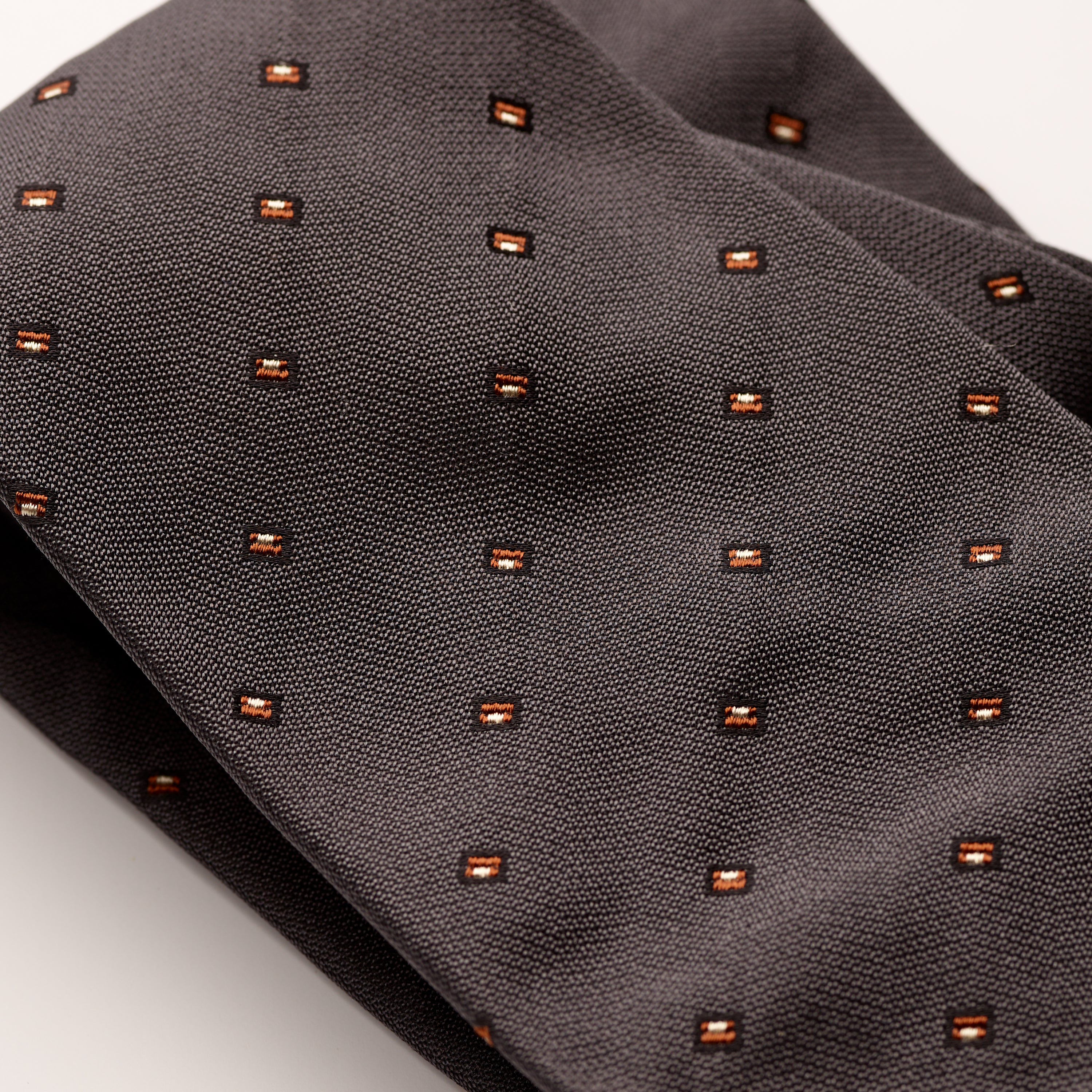 Tie Your Tie Charcoal Silk Motif Tie