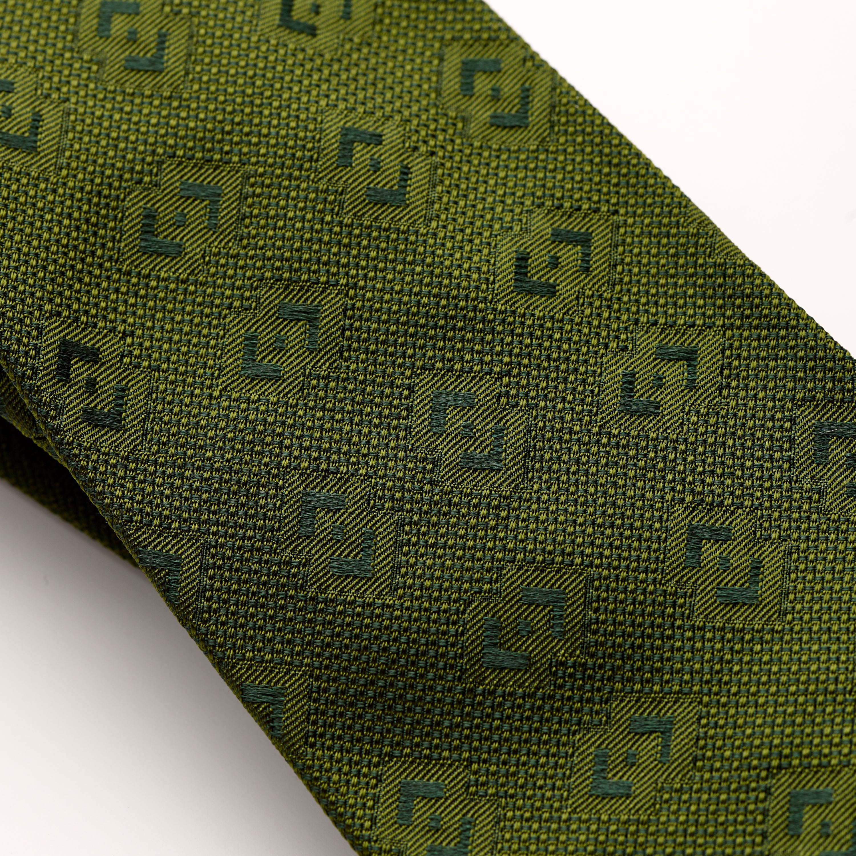 Tie Your Tie Dark Green Silk Motif Tie