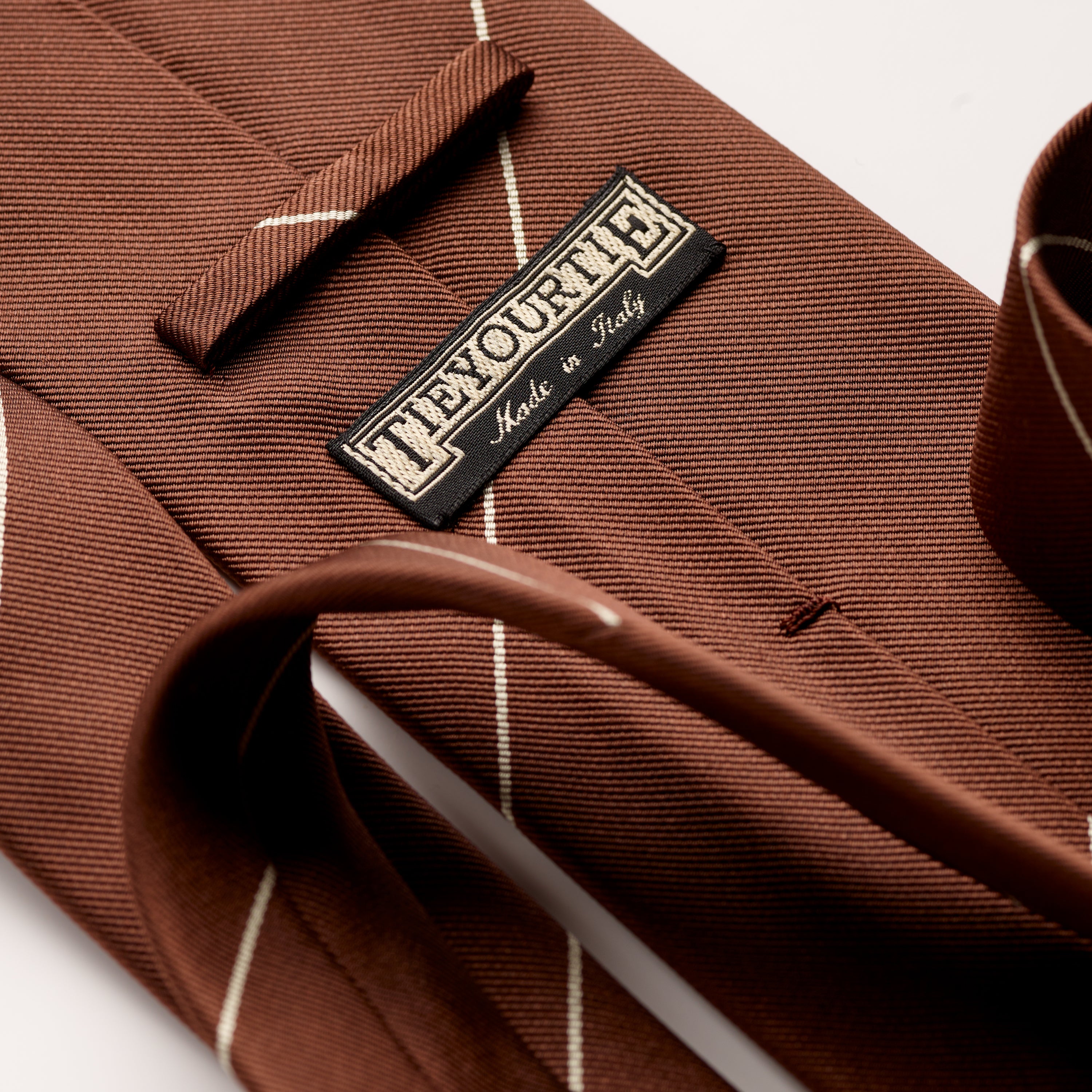 Tie Your Tie Chocolate Brown Silk Stripe Tie