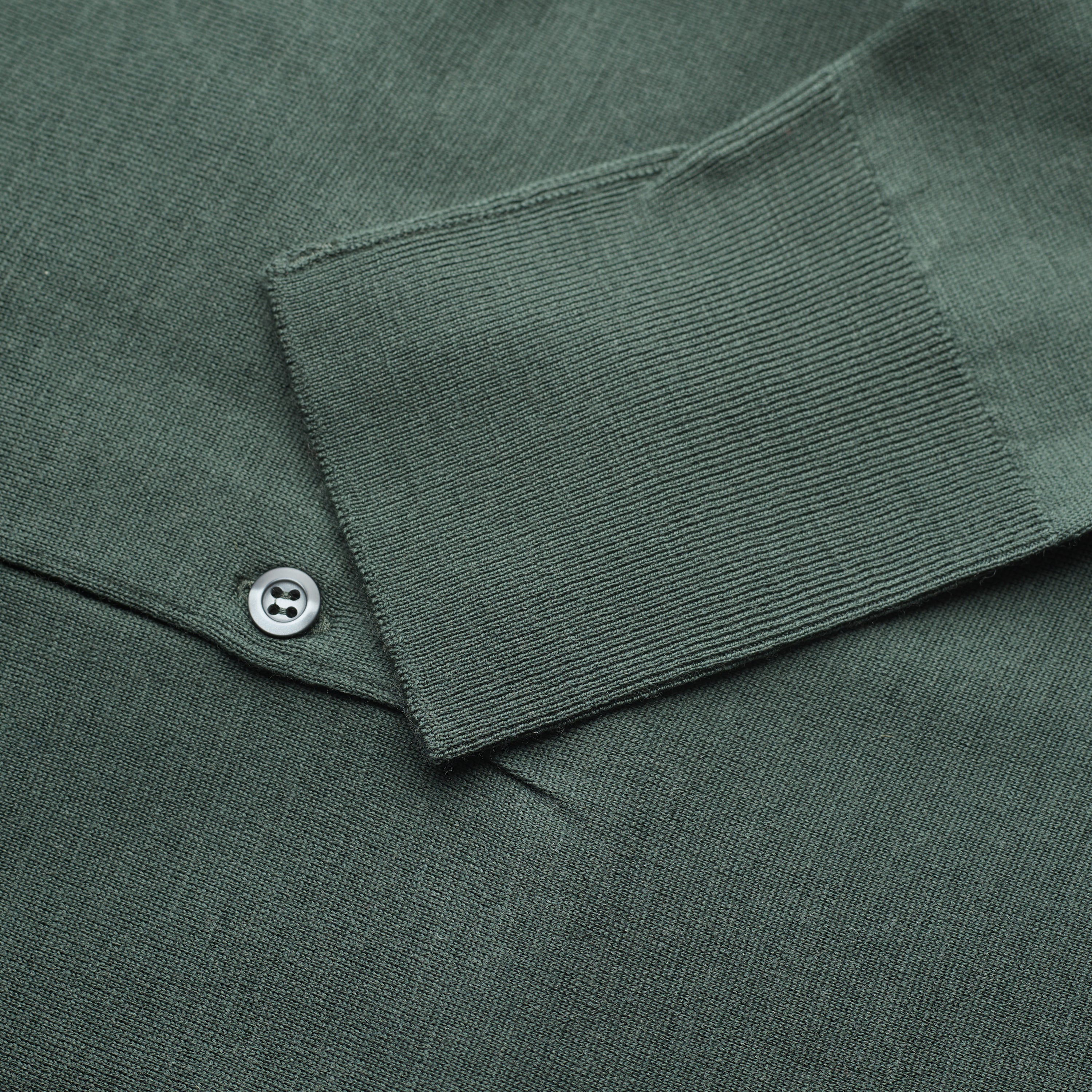 John Smedley Dorset Highland Green Long Sleeve Polo Shirt