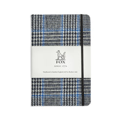 Fox Black & Ecru Glen Check with Blue Deco Medium Notebook