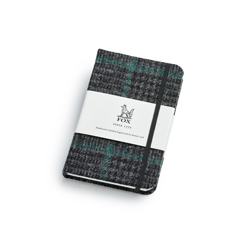 Fox Charcoal Glen Check with Emerald Deco Pocket Notebook