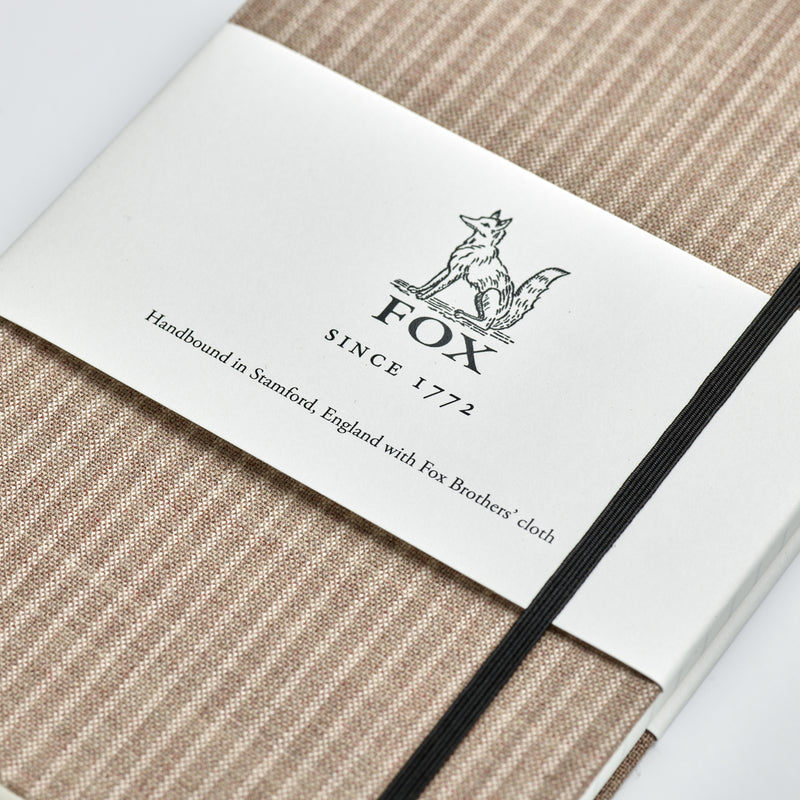 Fox Warm Taupe Stripe Medium Notebook