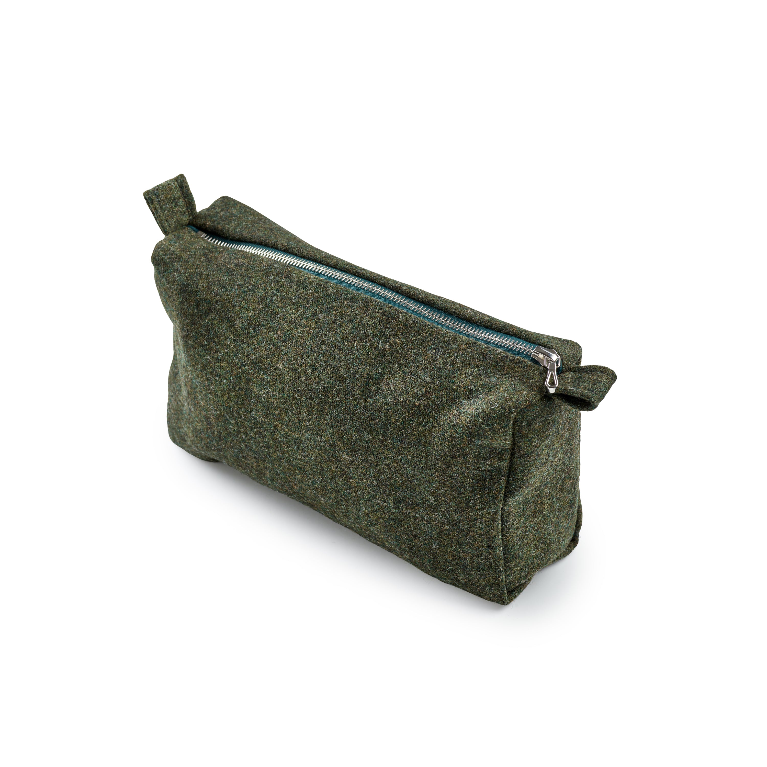 Fox Tweed Forest Green Medium Wash Bag