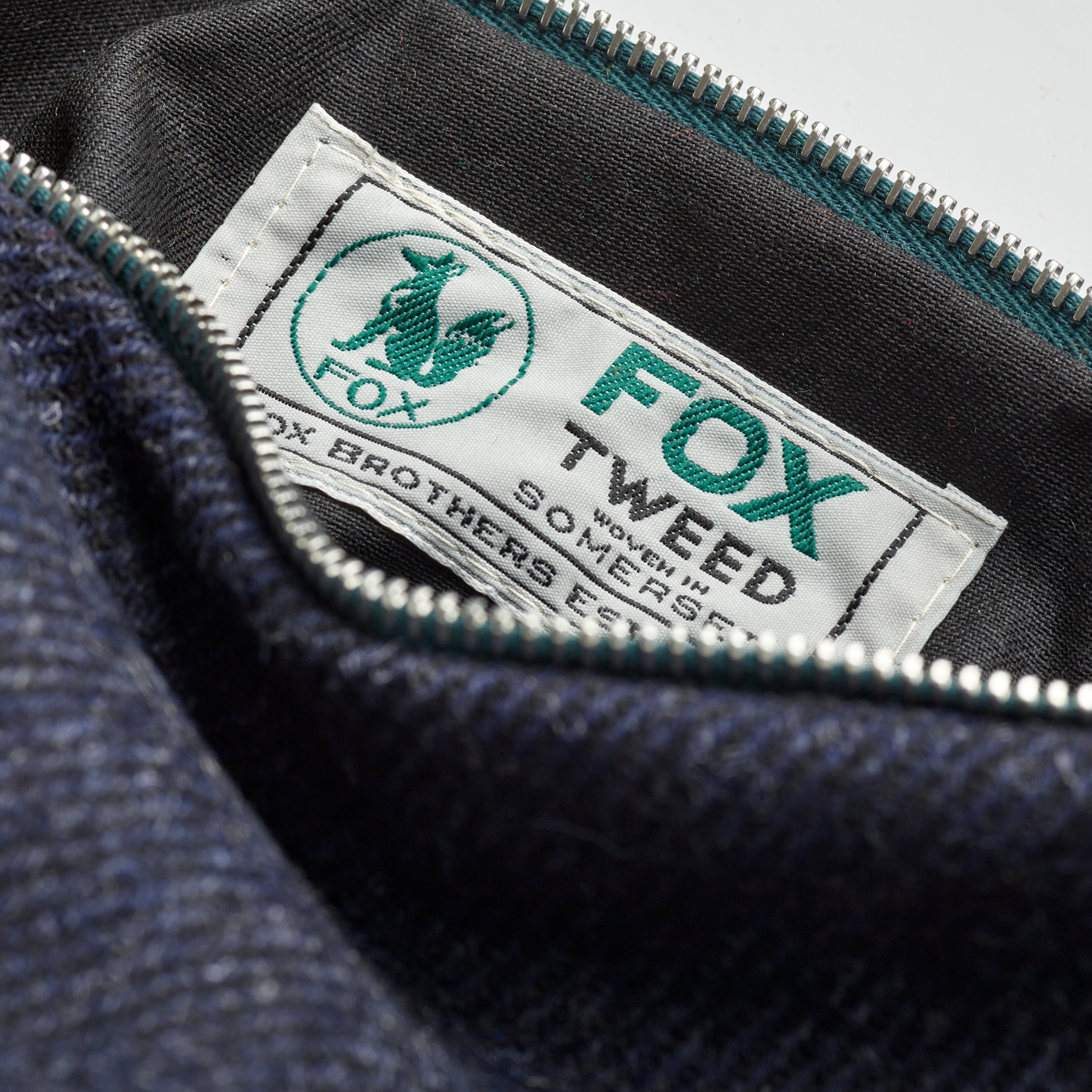 Fox Tweed Char-Navy Medium Wash Bag