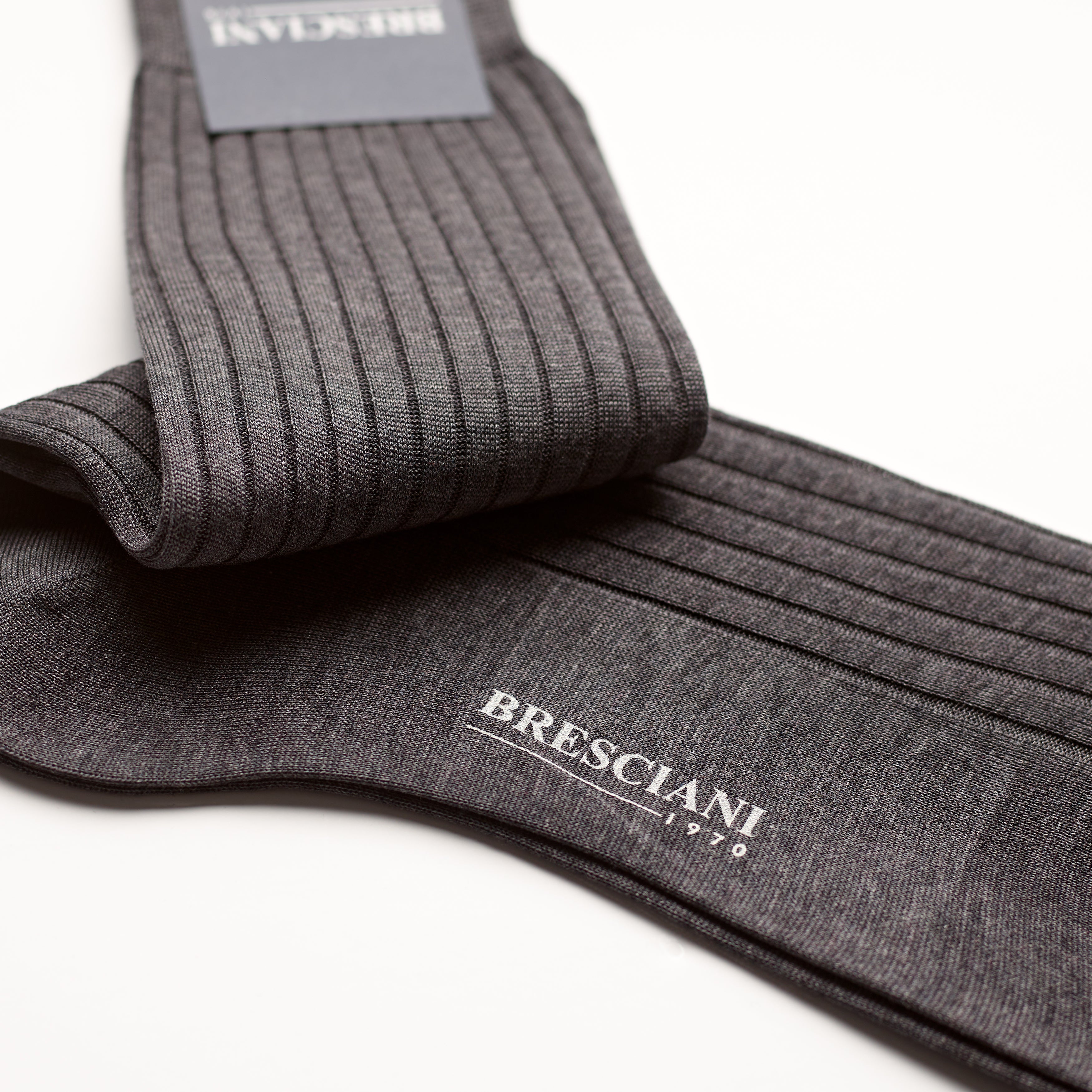 Bresciani Mens Short Sock: Steel Grey