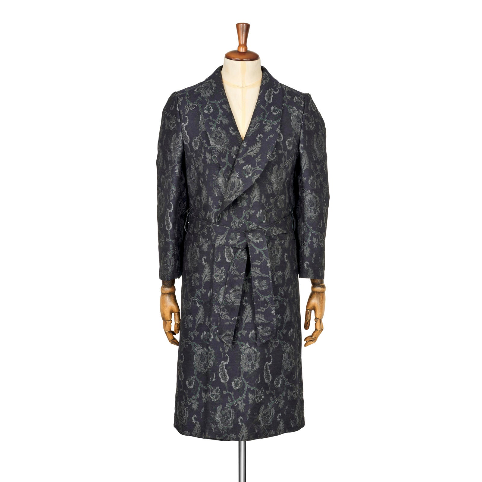 Fox Wool and Silk Thistle Lounge Gown in Navy