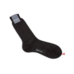 Bresciani Short Sock: Black Houndstooth