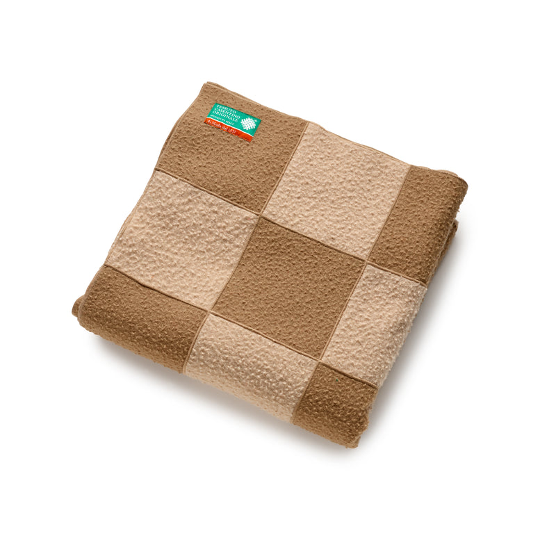 Caramel Small Wool Patchwork Blanket