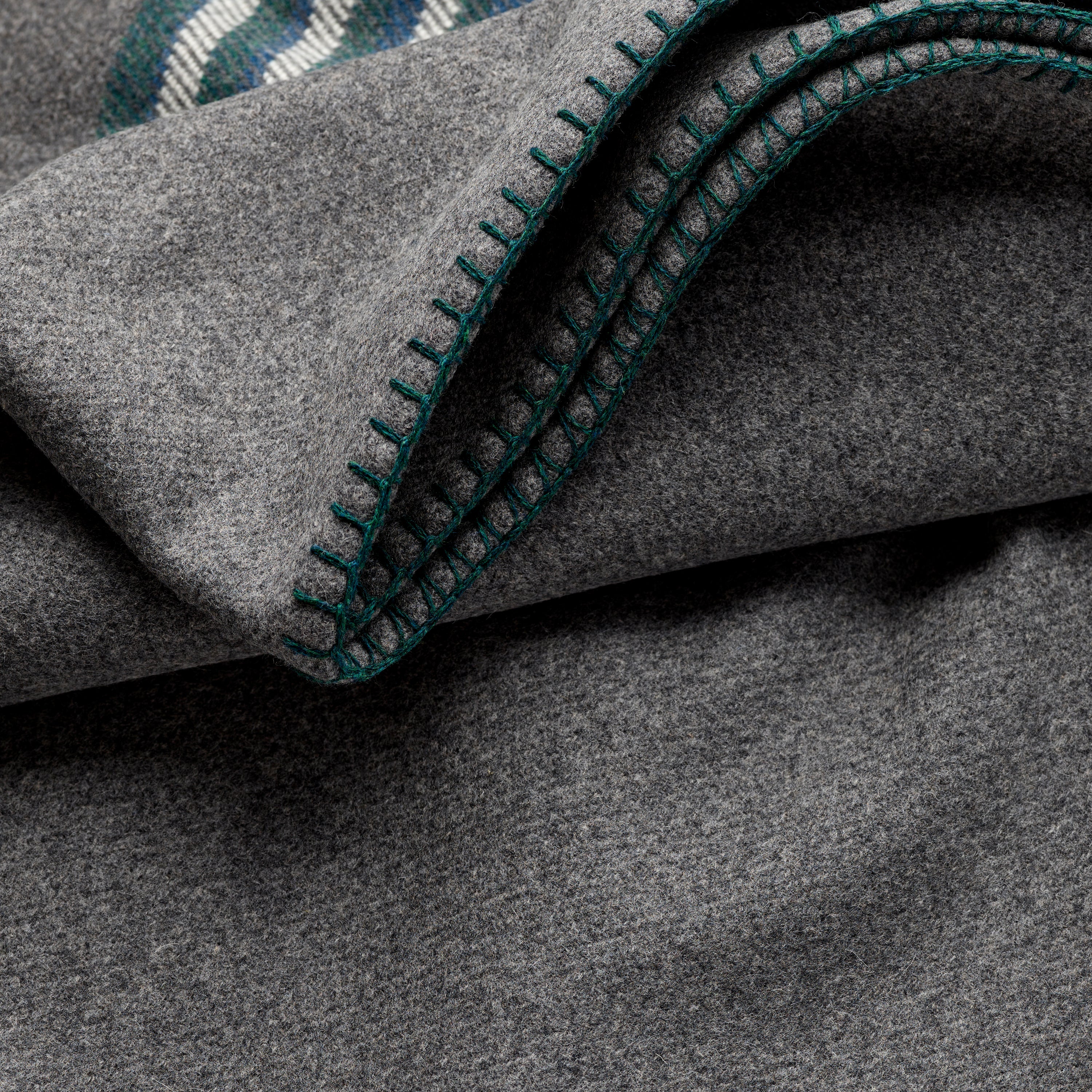 Fox Brothers Exmoor Stripe Blanket in Grey