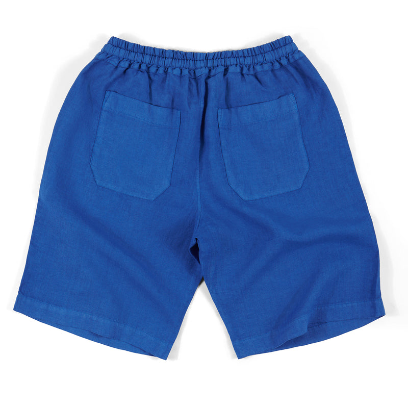 Fedeli Linen Bermuda Shorts in Tropical Blue