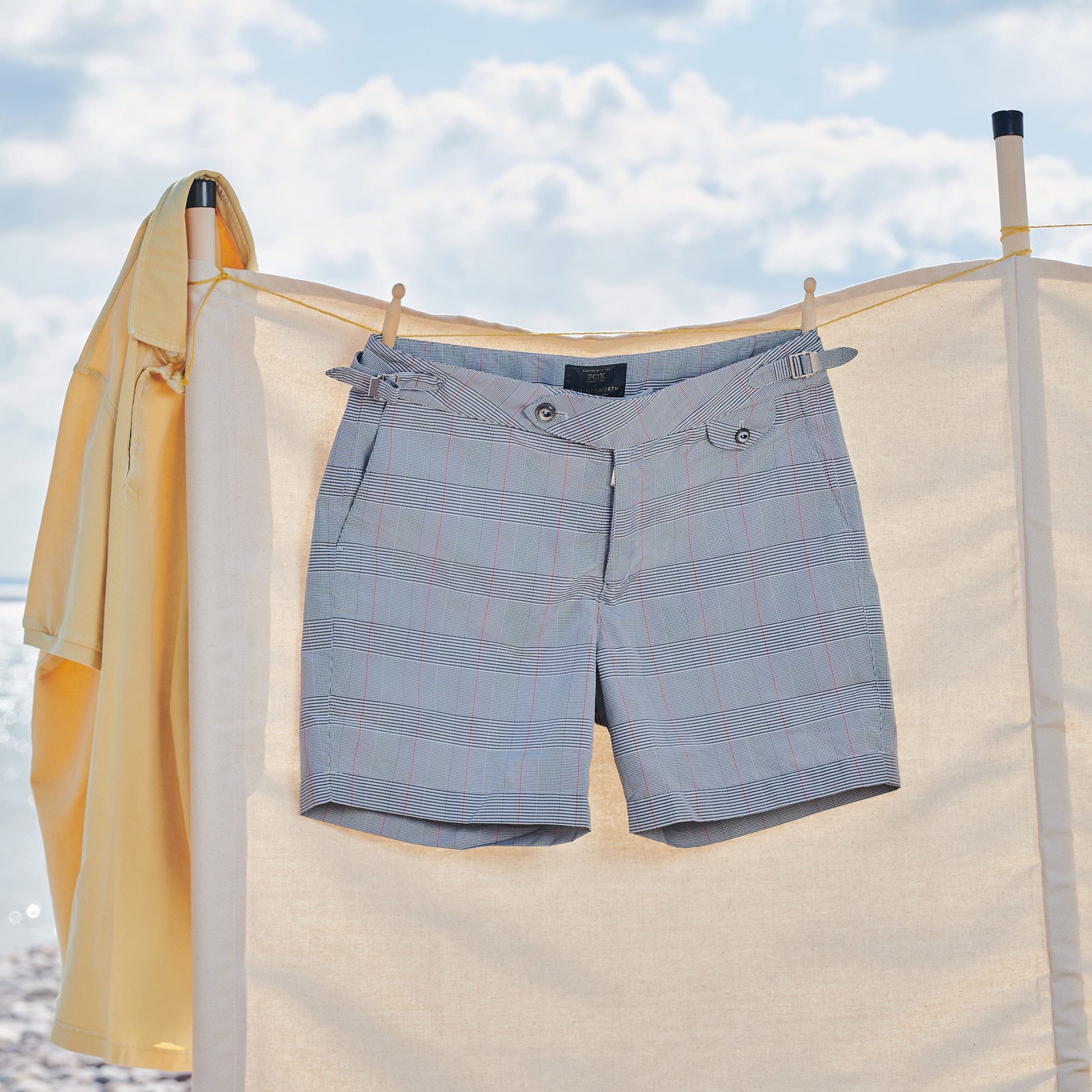 Fox Clipper Swim Shorts in Grey Prince of Wales Check