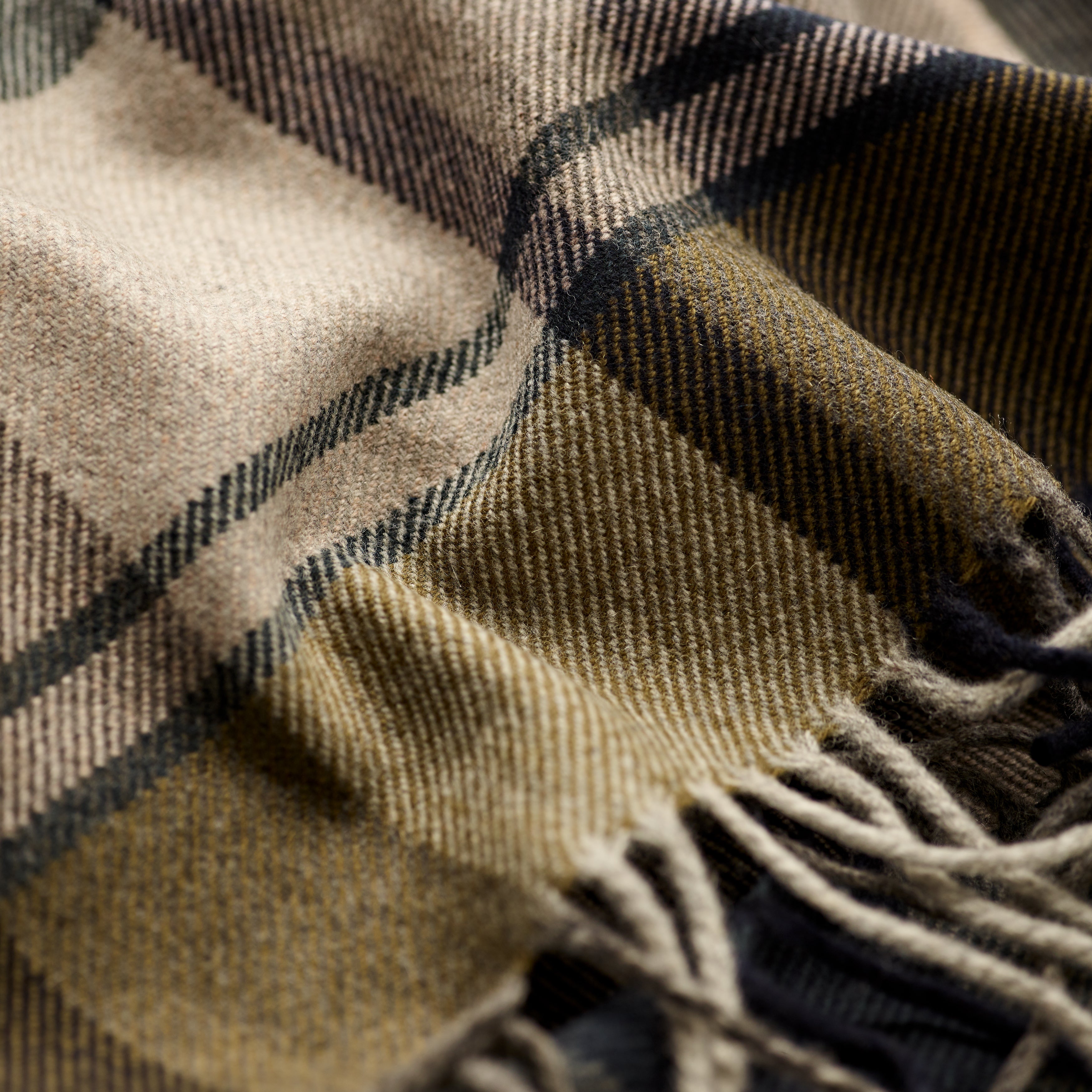FoxBrothers-Luxury-51%-Cashmere-49%-Merino-Wool-Scarf-Green-Check.