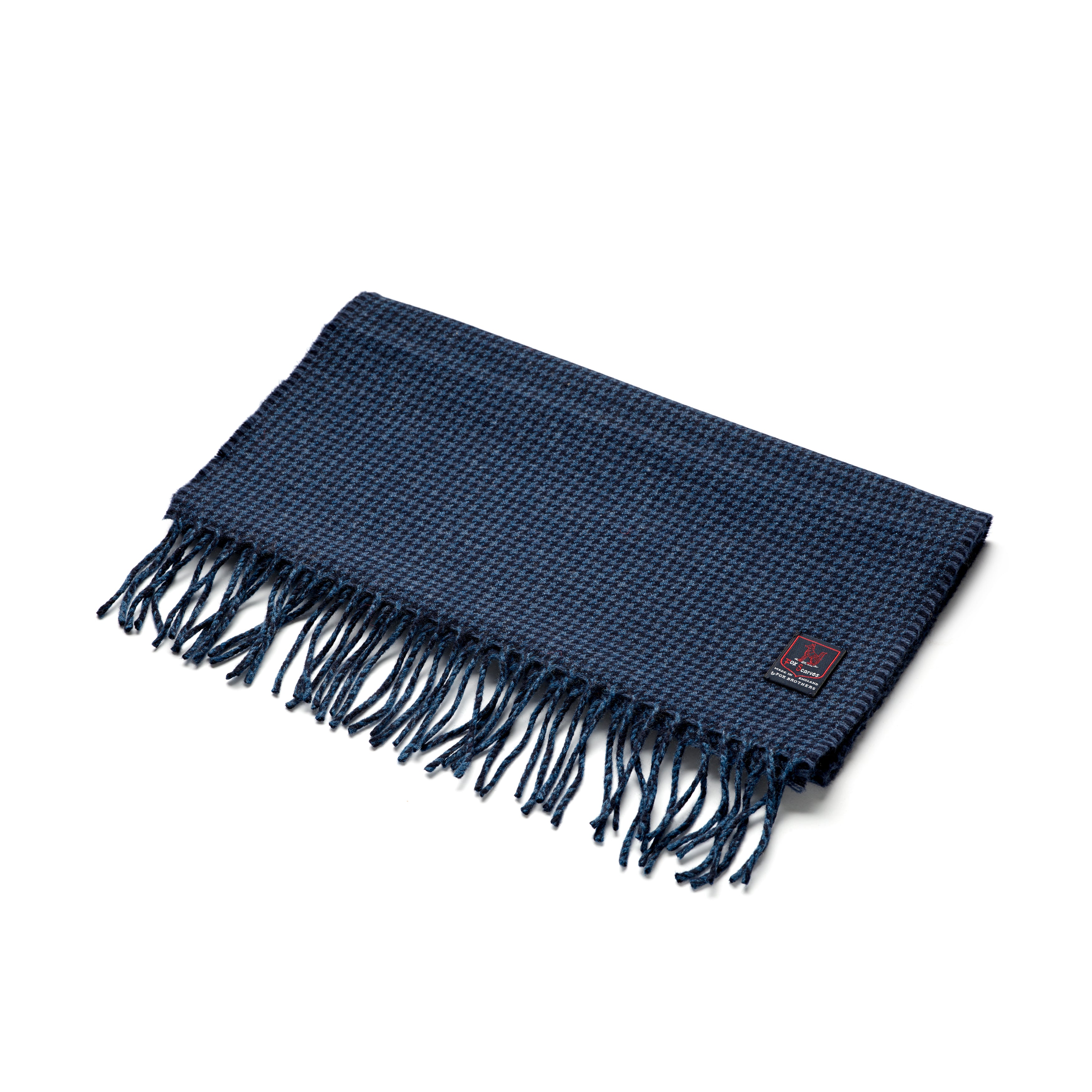 FoxBrothers-Luxury-51%-Cashmere-49%-Merino-Wool-Scarf-Navy-Houndstooth