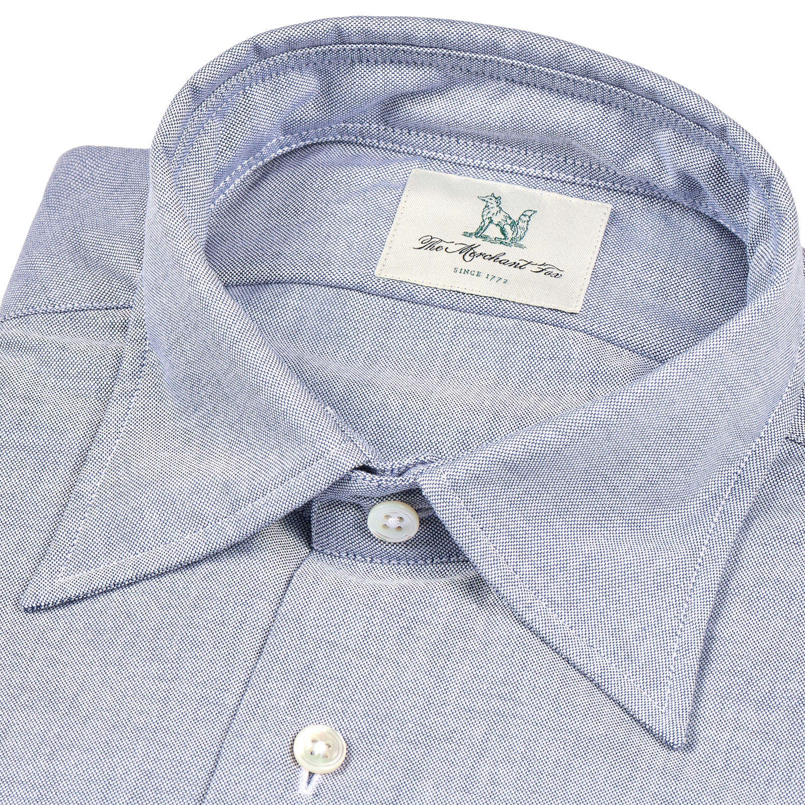 Fox Oxford Navy Plain Collar Casual Shirt