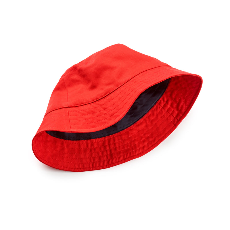 Fox Khaki Bucket Hat Crown in Red