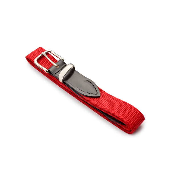 Crimson Belt with Black Leather Strap