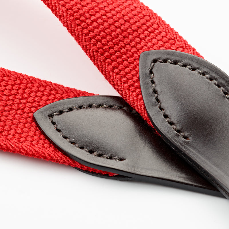Crimson Belt with Black Leather Buckle