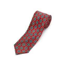 F. Marino 4 Fold Crimson Wool and Silk Challis Tie